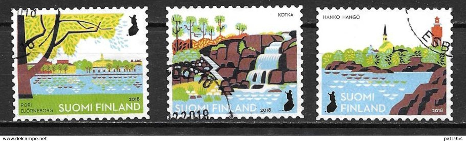 Finlande 2018 N° 2559/2561 Oblitérés Parcs Urbains - Gebraucht