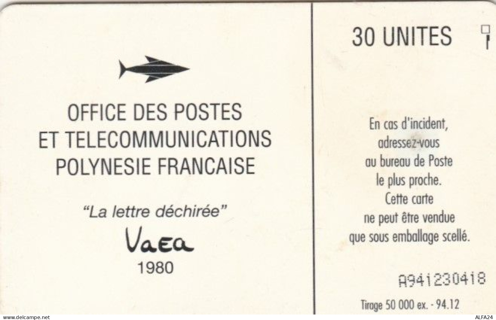 PHONE CARD POLINESIA FRANCESE (E59.27.4 - Polynésie Française