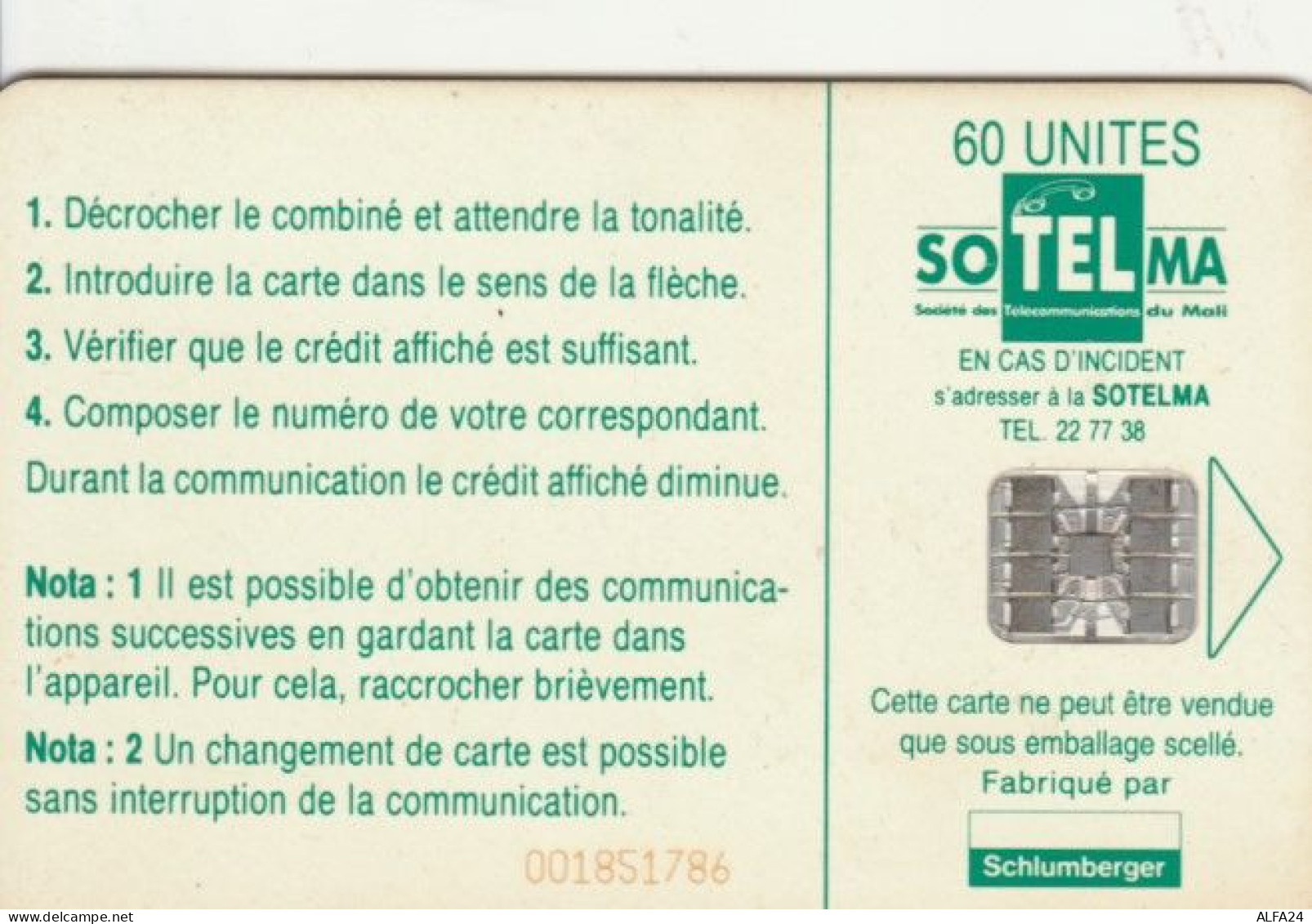 PHONE CARD MALI (E59.28.7 - Mali