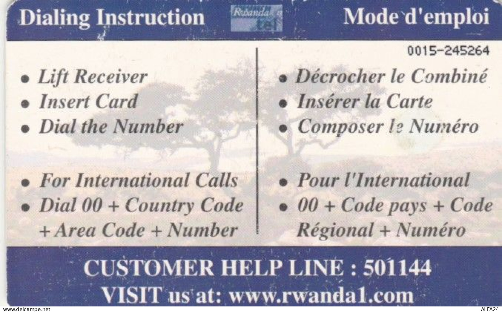 PHONE CARD RWANDA (E59.16.8 - Rwanda