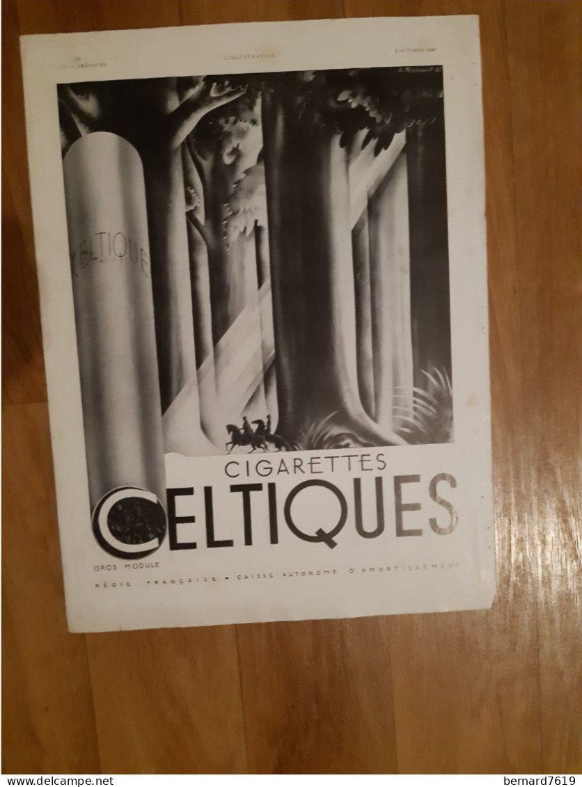 Publicite   Cigarettes  Celtiques -  L'illustration 5 Octobre 1936 - Autres & Non Classés