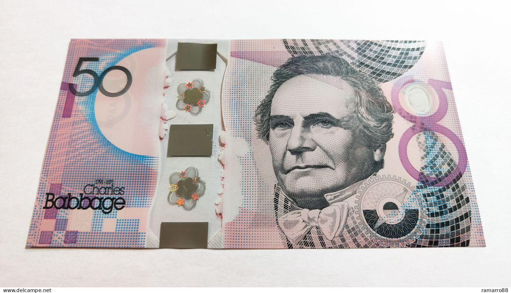 De La Rue - Charles Babbage Kinegram Holograms Polymer Specimen Test Note Unc - Specimen