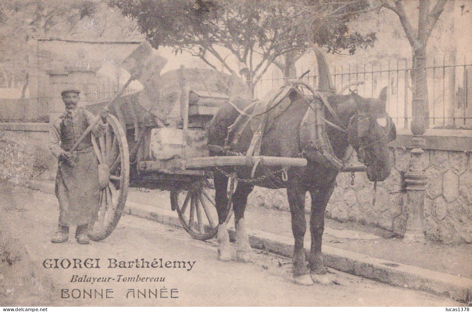 13 / MARSEILLE  / BONNE ANNEE / BALAYEUR TOMBEREAU / GIORGI BARTHELEMY - Petits Métiers