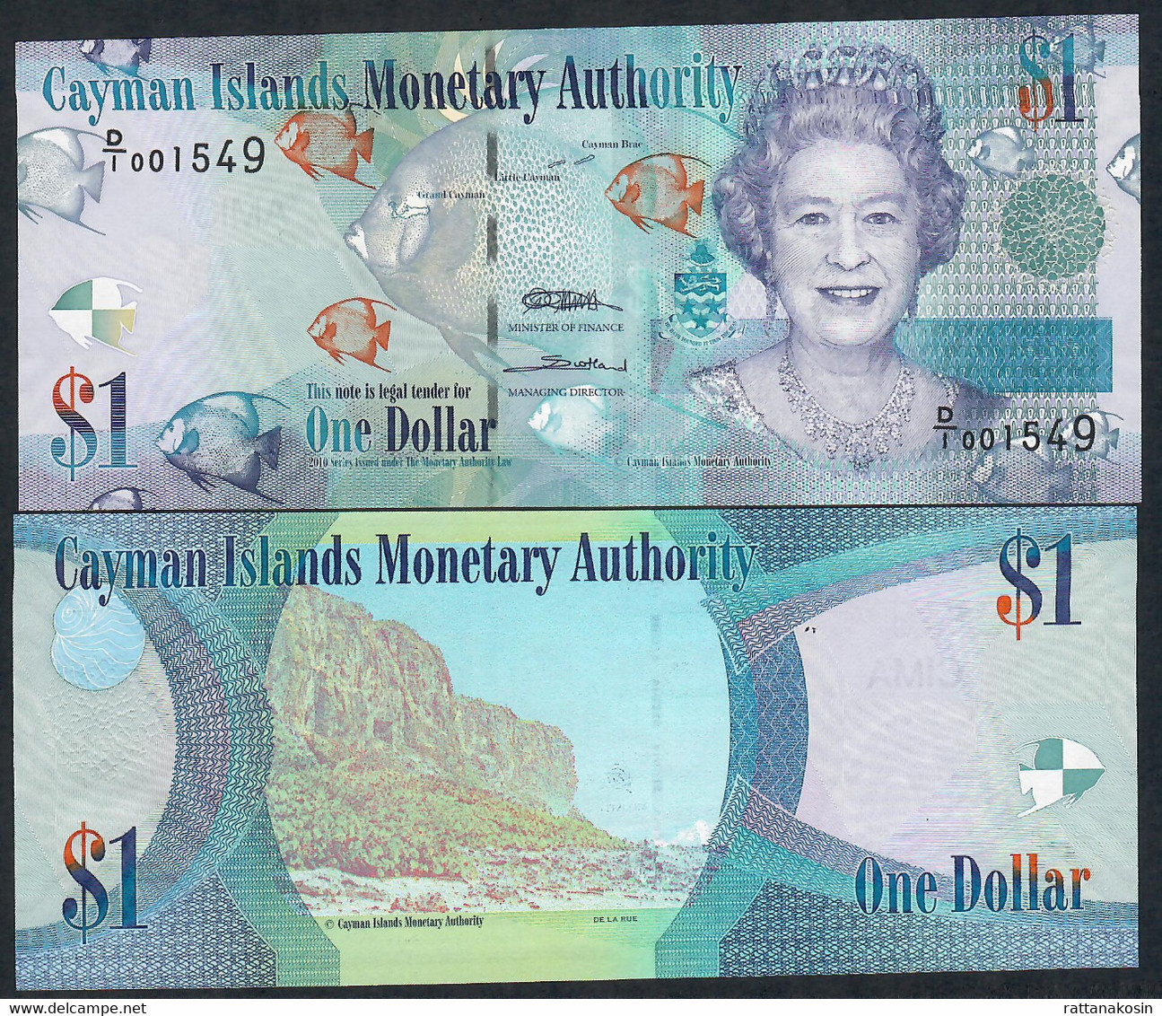 CAYMANS ISLANDS P38a 1 DOLLAR 2010 #D/1 001---- FIRST BLOC ! Signature 4  UNC. - Iles Cayman