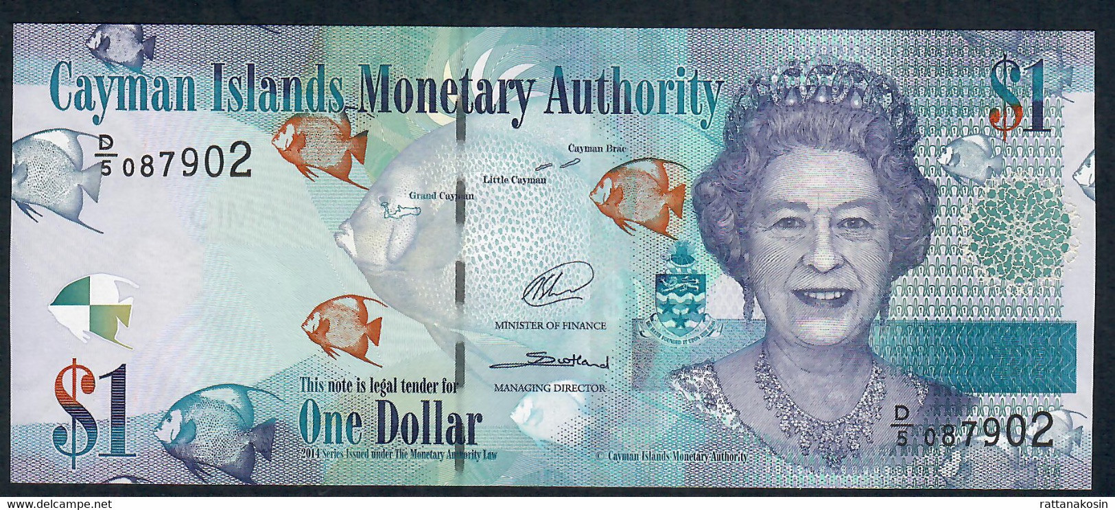 CAYMANS P38b 1 Dollar 2014 D/5 Issued 2015  UNC. - Kaaimaneilanden