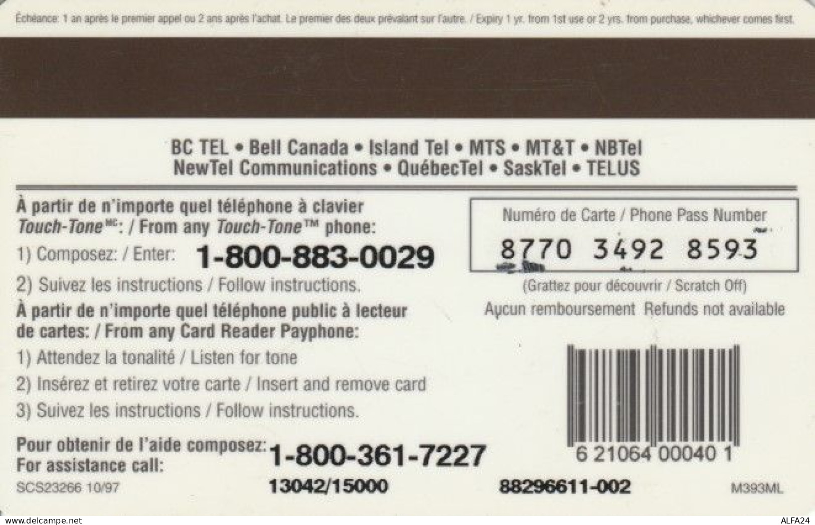 PHONE CARD CANADA (E61.20.5 - Canada
