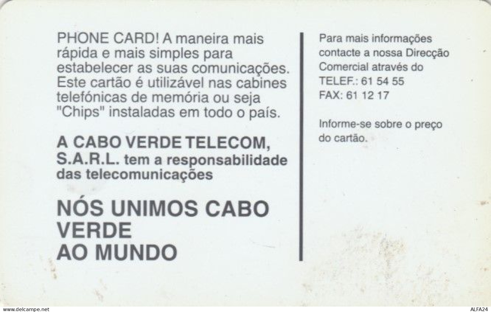 PHONE CARD CAPO VERDE (E61.20.6 - Kaapverdische Eilanden