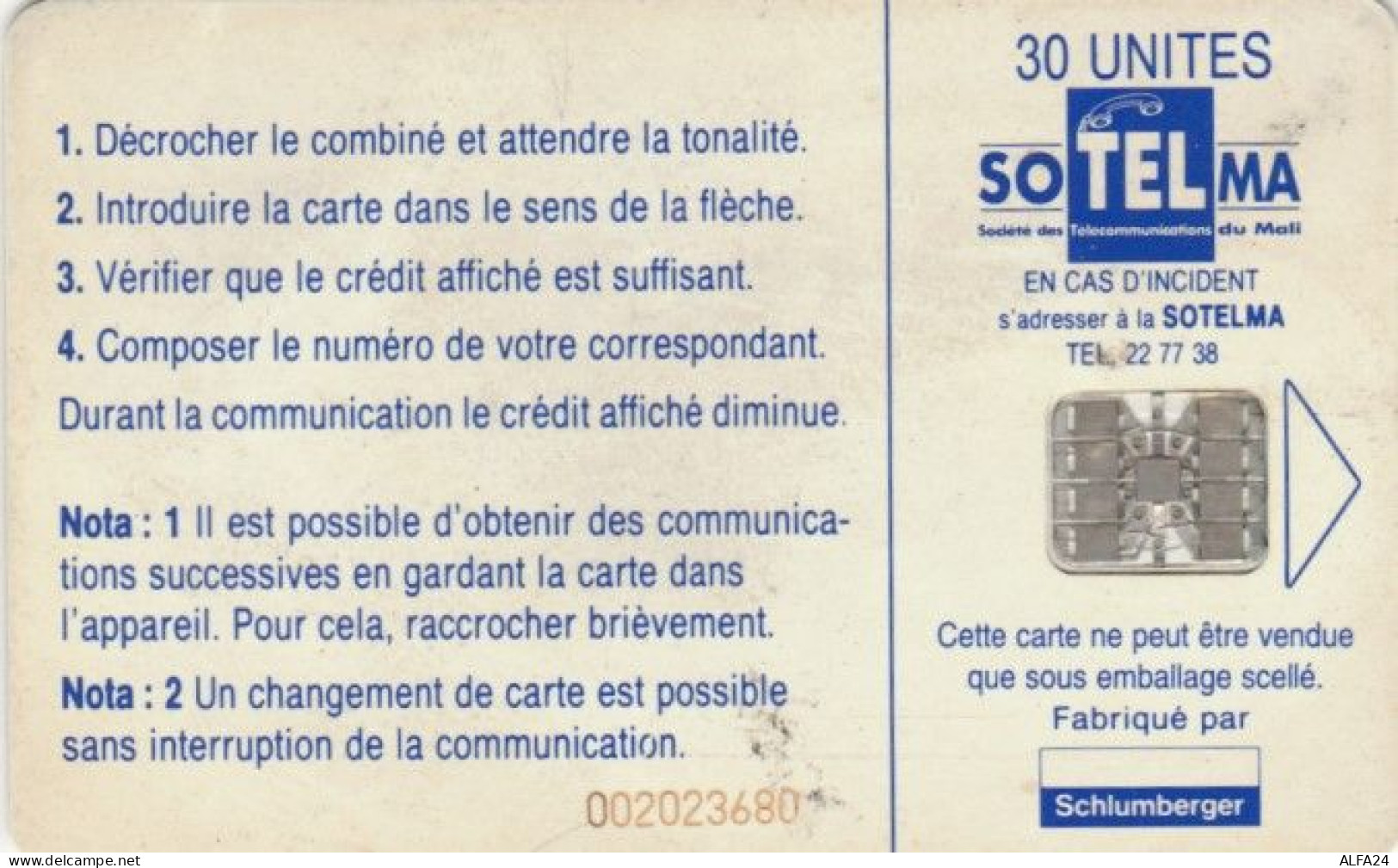 PHONE CARD MALI (E61.24.6 - Mali