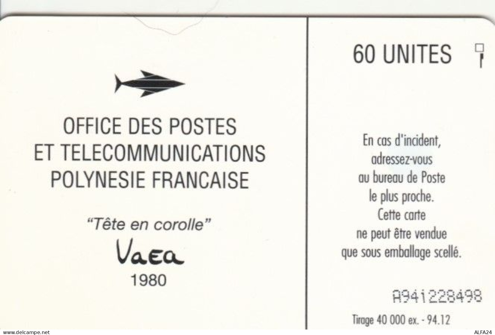 PHONE CARD POLINESIA FRANCESE (E61.10.3 - French Polynesia