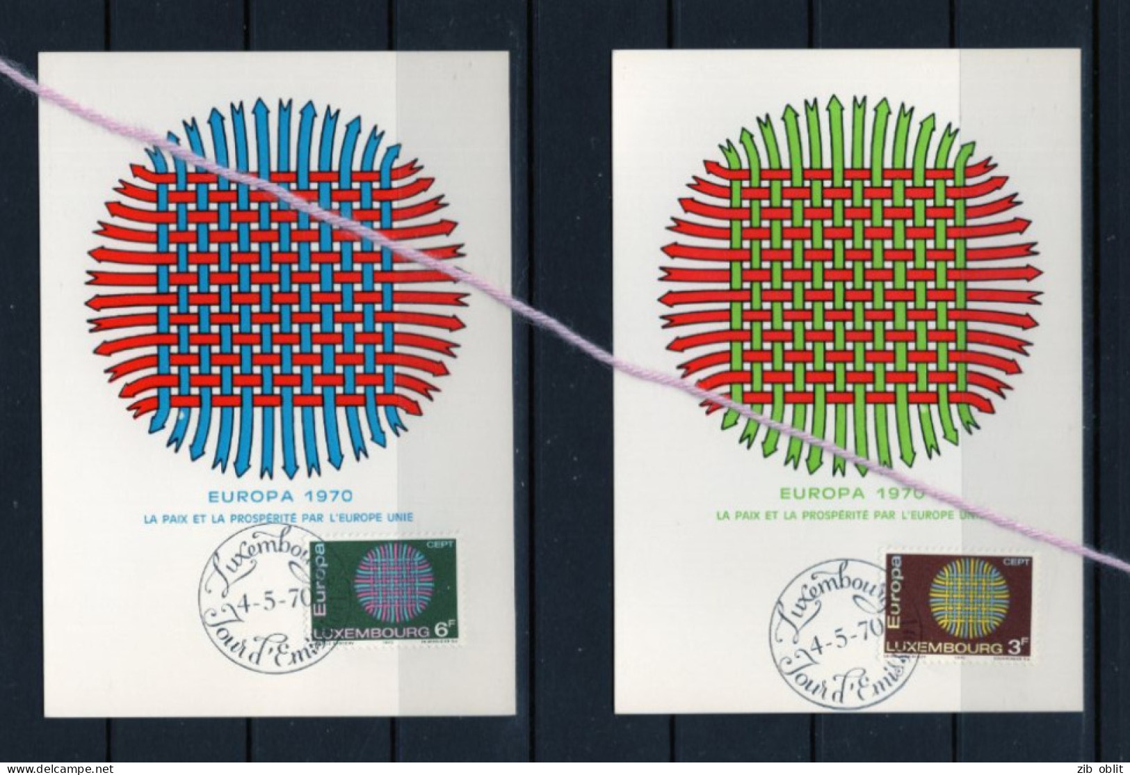 (alm) EUROPA CEPT 1970 CARTE MAXIMUM  LUXEMBOURG - Cartes Maximum