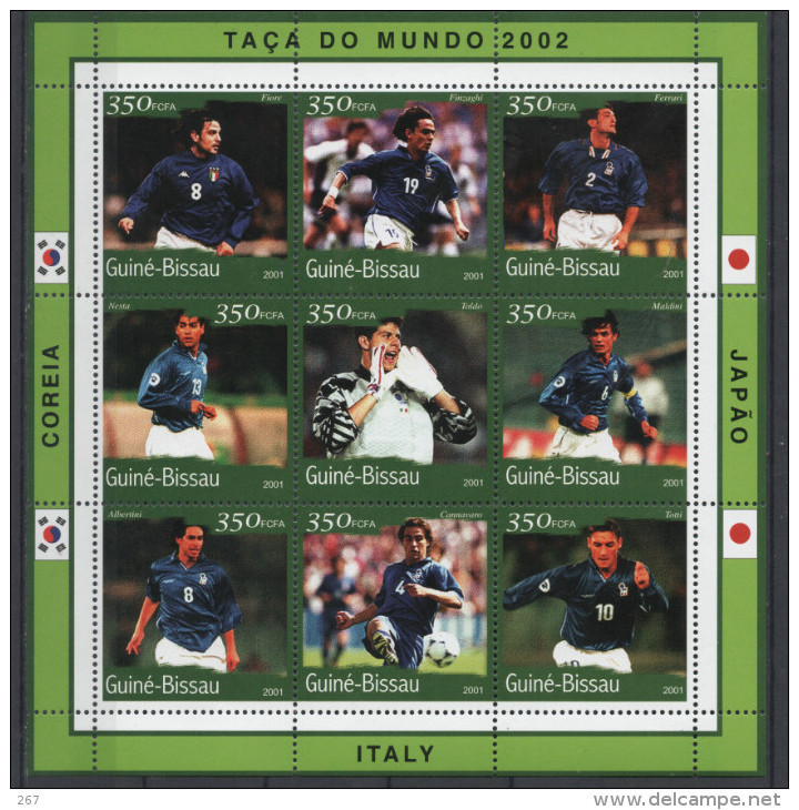 GUINEE  BISSAU   Feuillet  N° 738/46   * *  ( Cote 18e ) Cup 2002 Soccer  Fussball  Football Italie - 2002 – Corée Du Sud / Japon