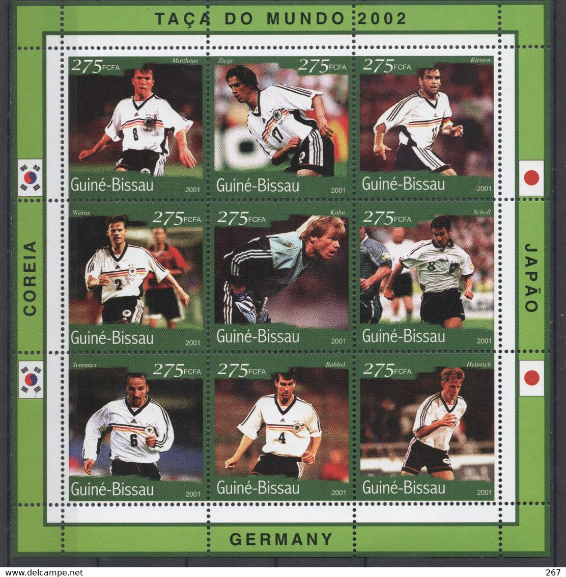 GUINEE  BISSAU   Feuillet  N°  702/10  * *  ( Cote 13.50e ) Cup 2002 Soccer  Fussball  Football  Allemagne - 2002 – Corea Del Sud / Giappone