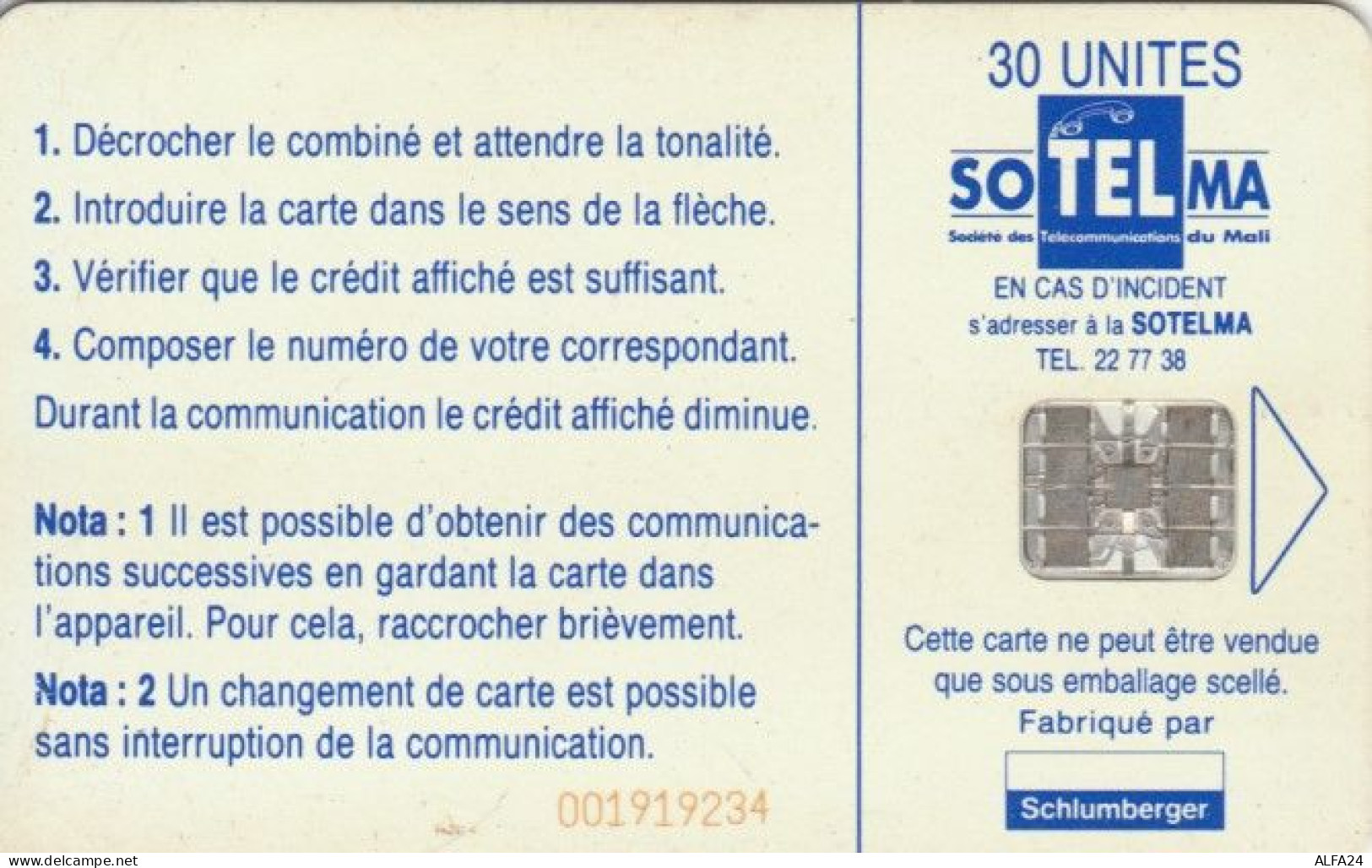 PHONE CARD MALI (E62.3.5 - Malí