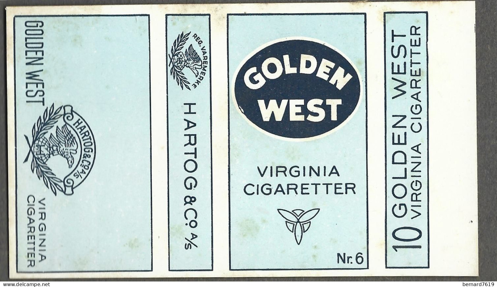 Facade Etui Cigarette -  Golden West -  Virginia  Cigaretter - Hartog - Empty Cigarettes Boxes