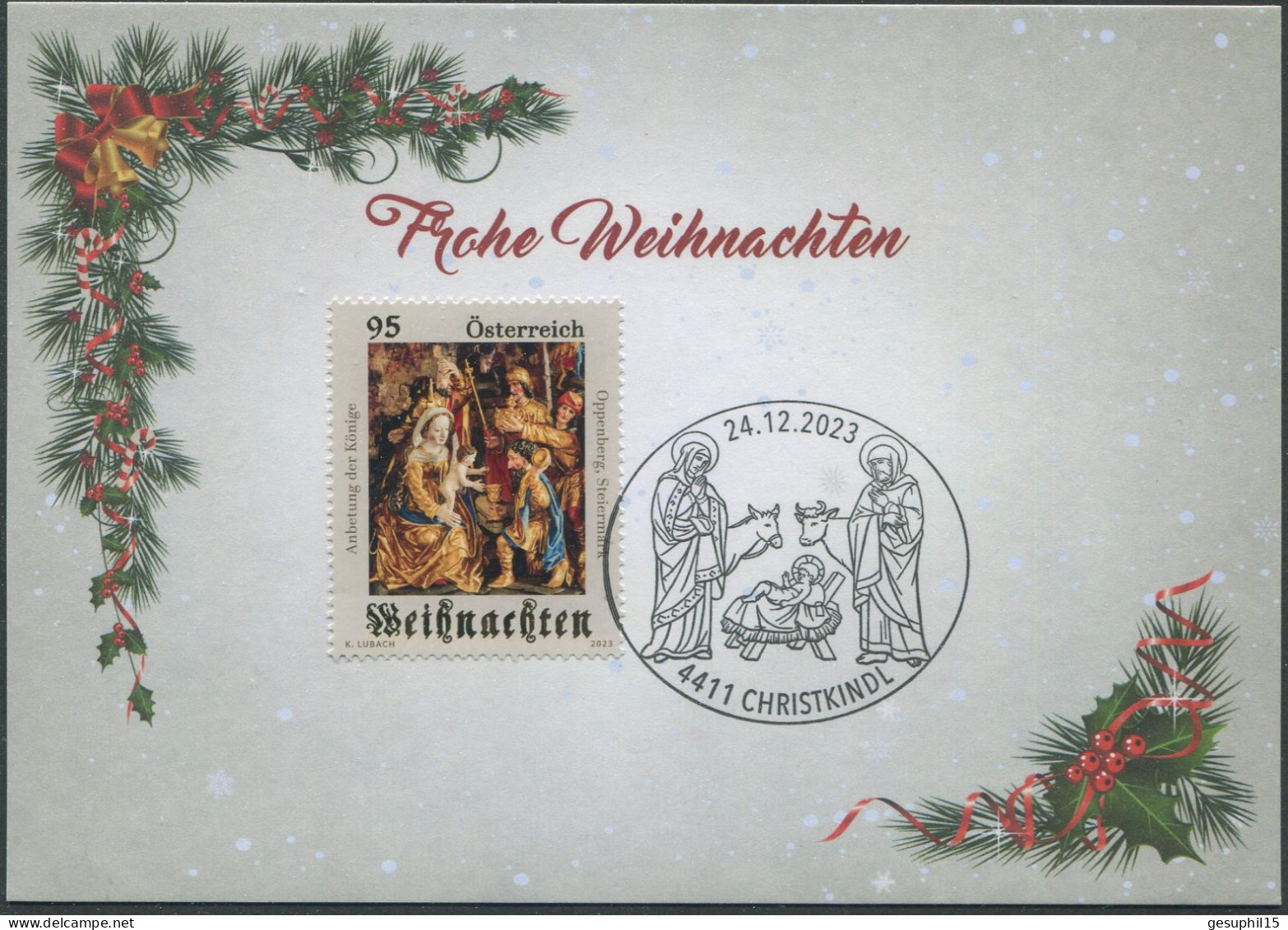 ÖSTERREICH / Karte Österreichische Post / Frohe Weihnachten 2023 - Covers & Documents