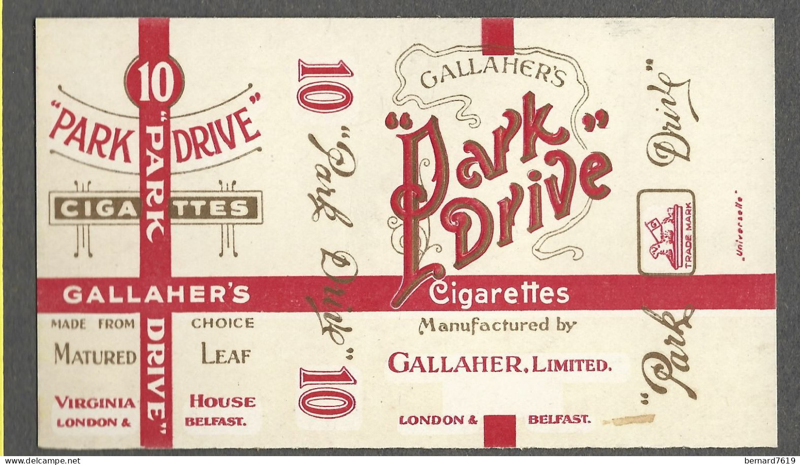 Facade Etui Cigarette - Park  Drive  -  Gallaher London , Belfast - Estuches Para Cigarrillos (vacios)