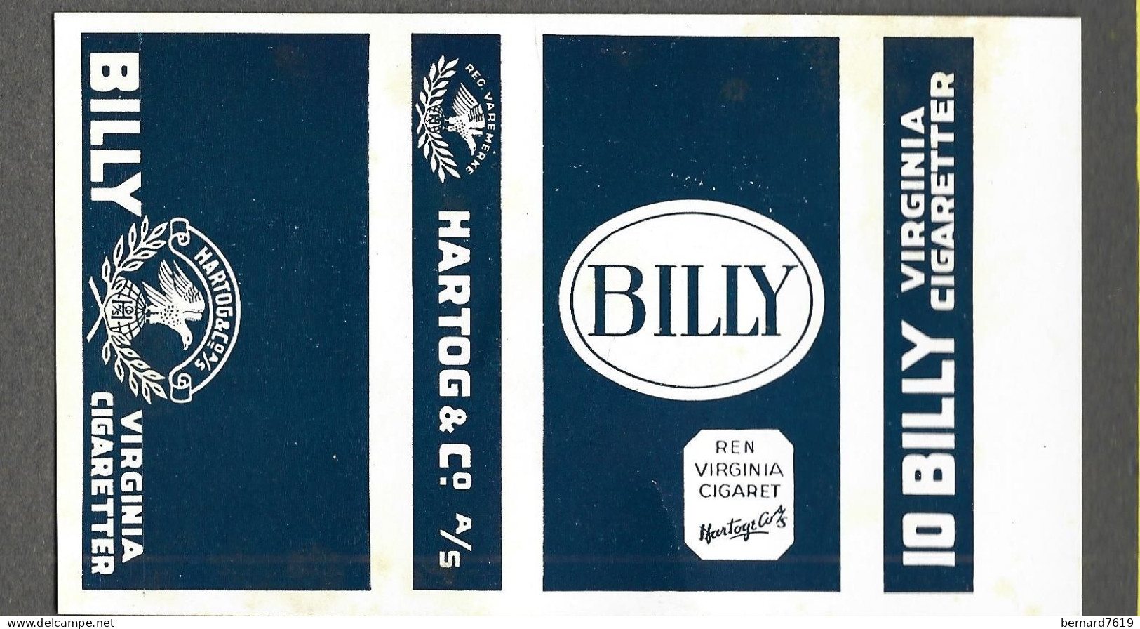 Facade Etui Cigarette -billy   - Virginia  Cigaretter  -  Hartog - Estuches Para Cigarrillos (vacios)