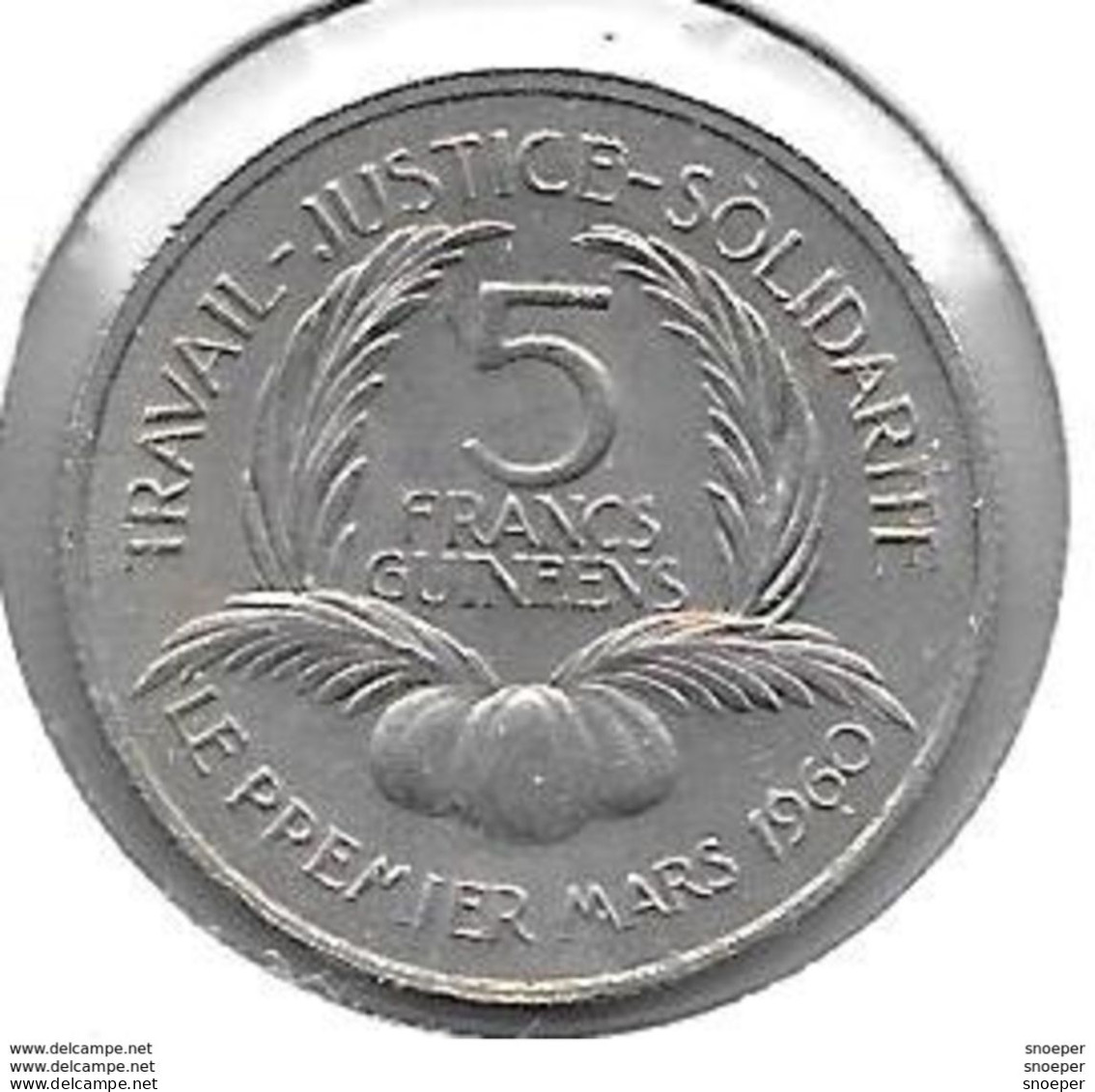 *guinea 5 Francs 1962  Km 4   Xf++ - Guinée