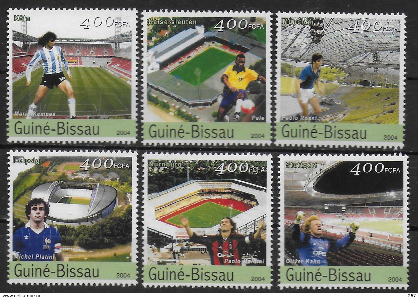 GUINEE BISSAU  N° 1660/65 * * ( Cote 12e ) Cup 2006 Football Soccer Fussball Stades - 2006 – Alemania