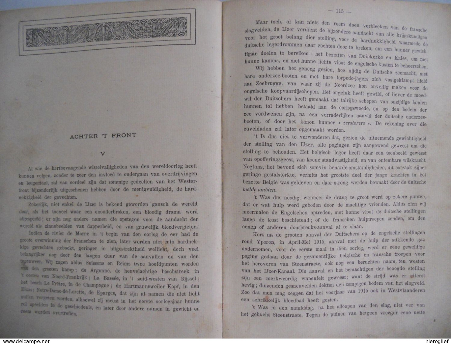 ONZE HELDEN Aan DEN IJZER Door Guillaume De Zaine Zeine Tafereelen Uit Wereldoorlog / Leger Veurne Front Kust Westhoek - Oorlog 1914-18