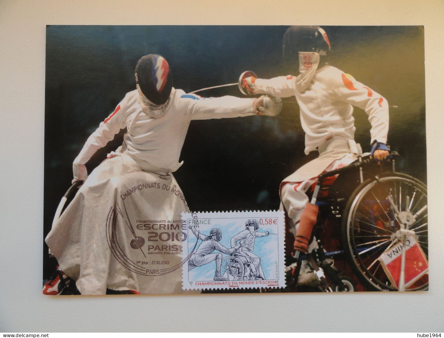 CARTE MAXIMUM CARD CHAMPIONNAT DU MONDE D'ESCRIME OPJ PARIS FRANCE - Fencing