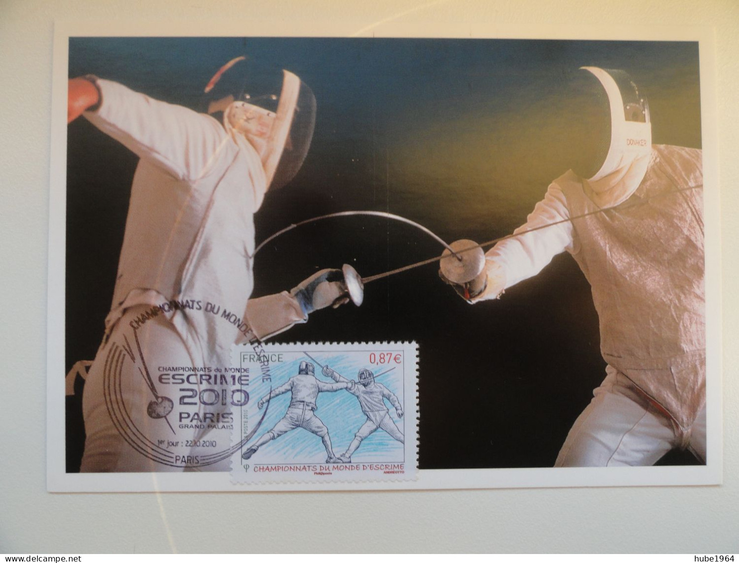 CARTE MAXIMUM CARD CHAMPIONNAT DU MONDE D'ESCRIME OPJ PARIS FRANCE - Fencing