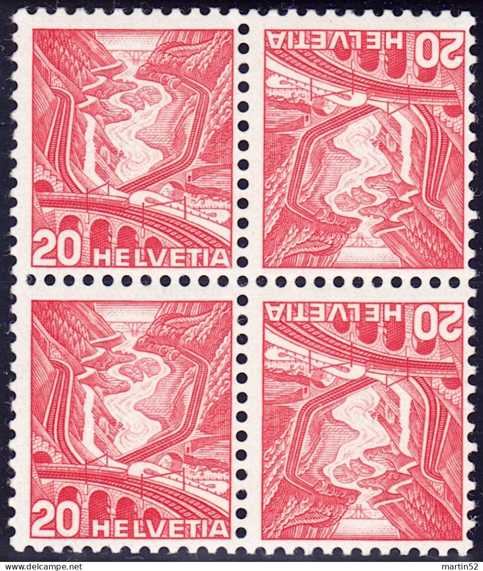 Schweiz Suisse 1937: Kehrdruck-Block / Bloc Tête-bêche Zu K34Az Mi K34z Geriffelt Grillé ** MNH (Zu CHF 100.00) - Tête-bêche