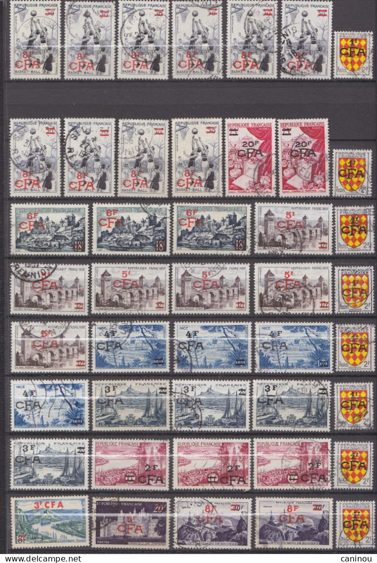 FRANCE REUNION CFA LOT 290 TIMBRES NEUFS ET OBLITERES 1949 - 1974 - Autres & Non Classés