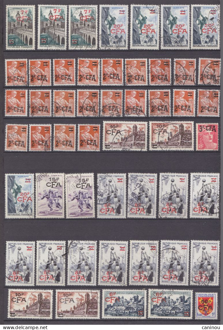 FRANCE REUNION CFA LOT 290 TIMBRES NEUFS ET OBLITERES 1949 - 1974 - Andere & Zonder Classificatie