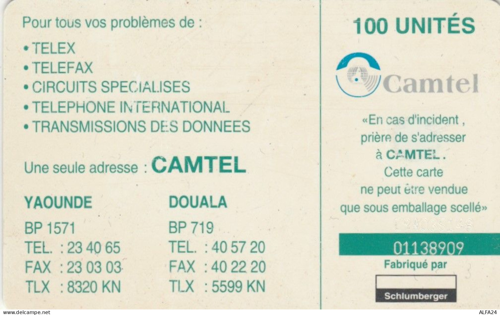 PHONE CARD CAMERUN (E64.13.6 - Camerún