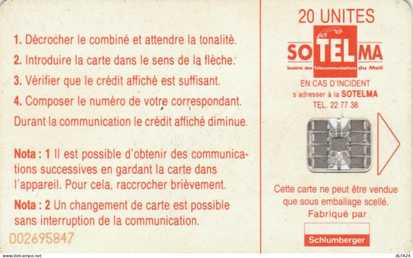PHONE CARD MALI (E64.15.8 - Mali
