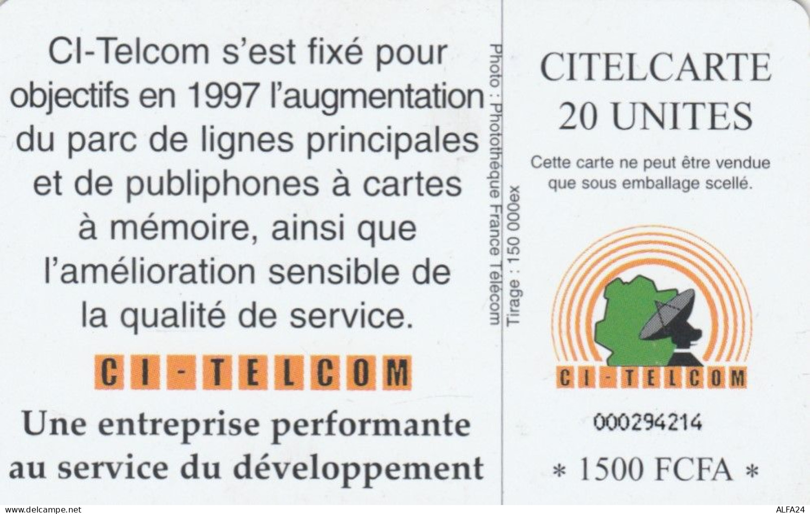 PHONE CARD COSTA D'AVORIO (E64.13.8 - Ivory Coast