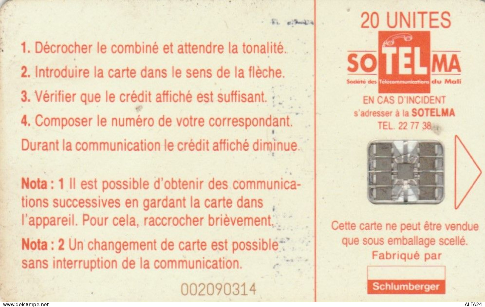 PHONE CARD MALI (E64.15.4 - Mali