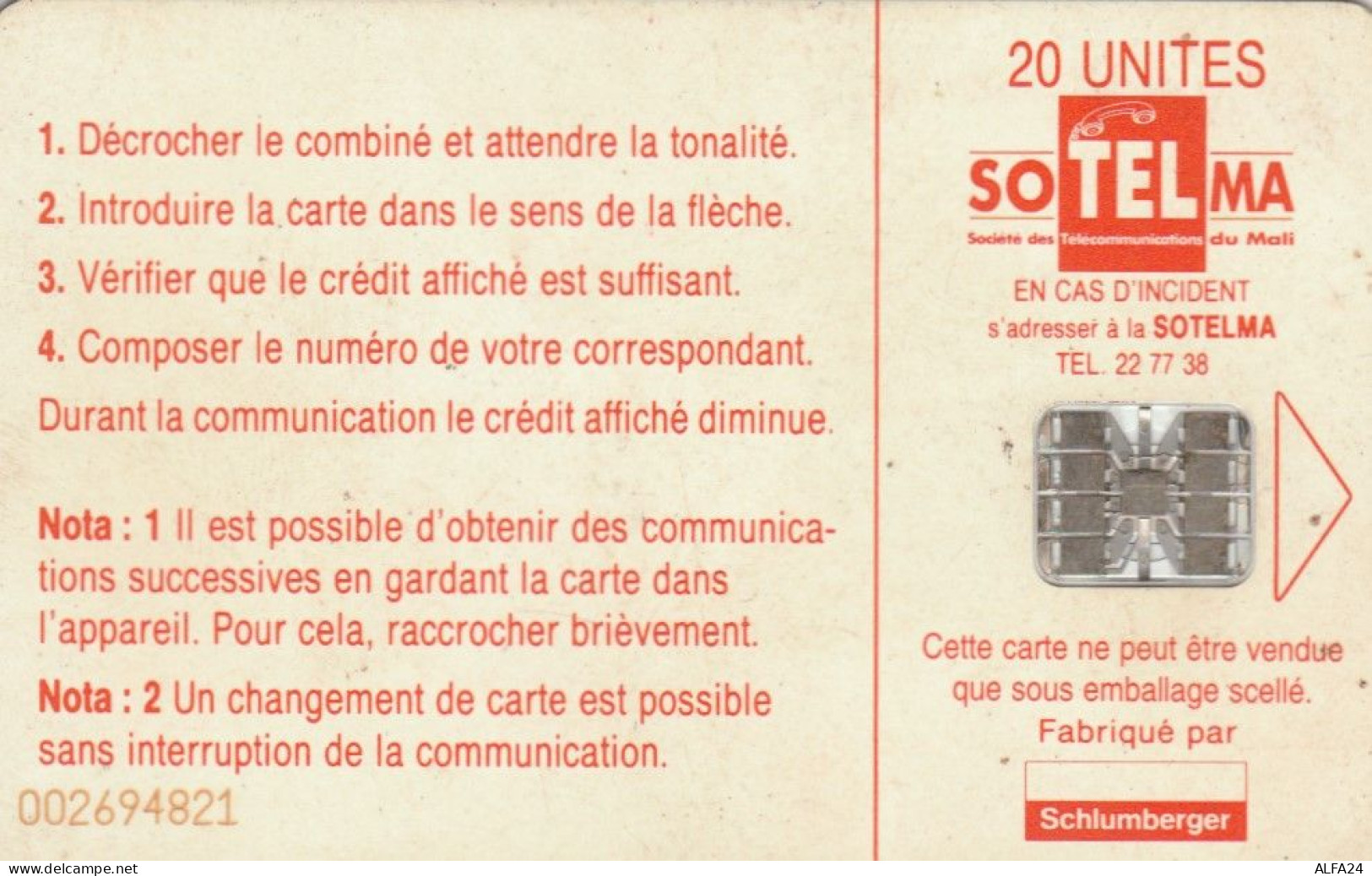 PHONE CARD MALI (E64.15.7 - Mali