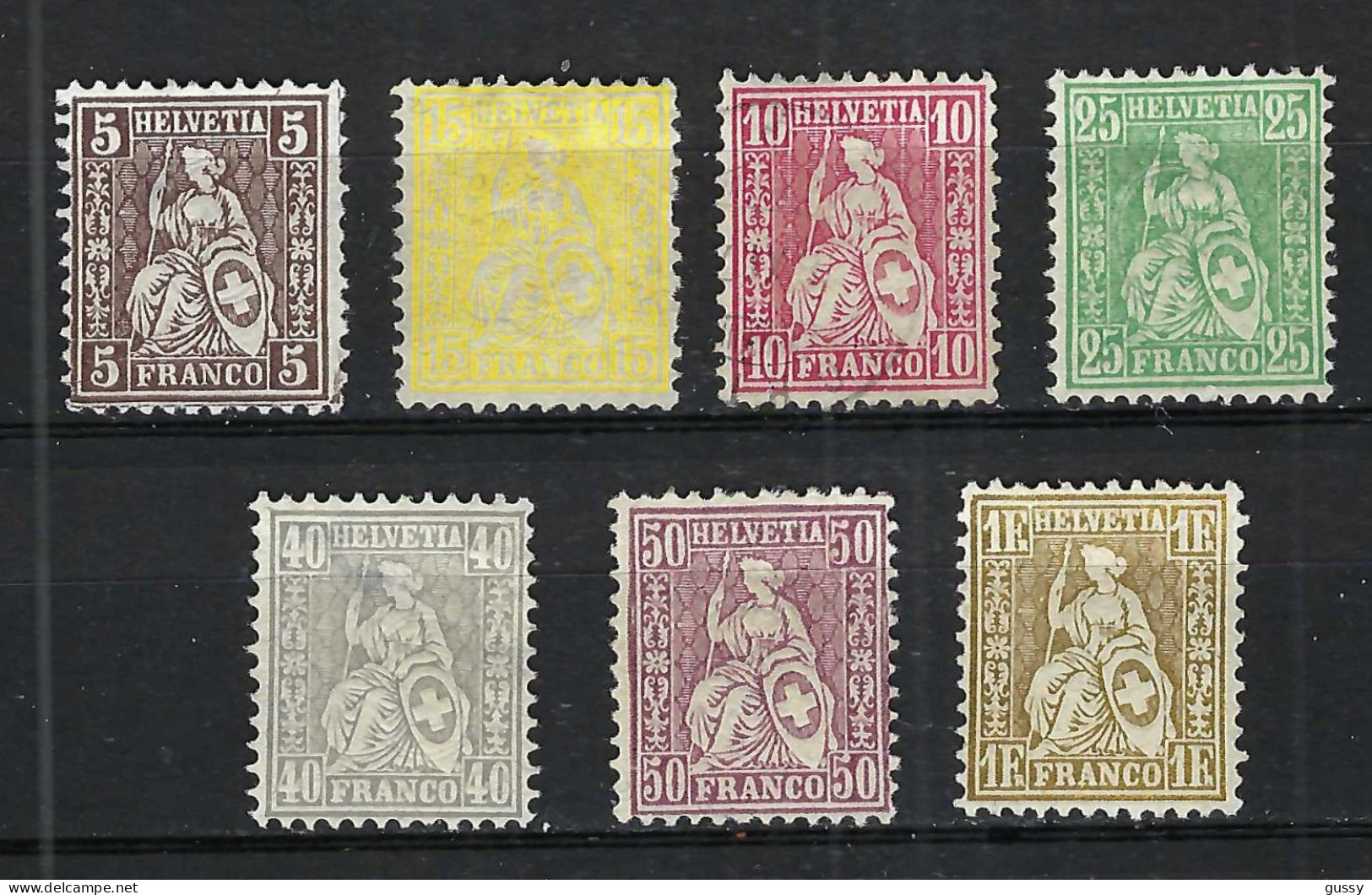 SUISSE Ca.1881: Lot D' "Helvétie Assise" Neufs(*) Qualité Moyenne - Nuevos