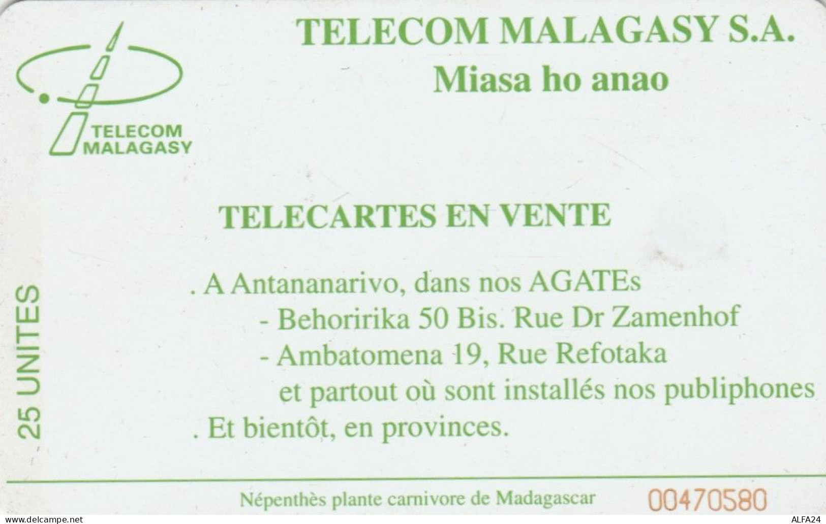 PHONE CARD MADAGASCAR (E65.23.4 - Madagaskar