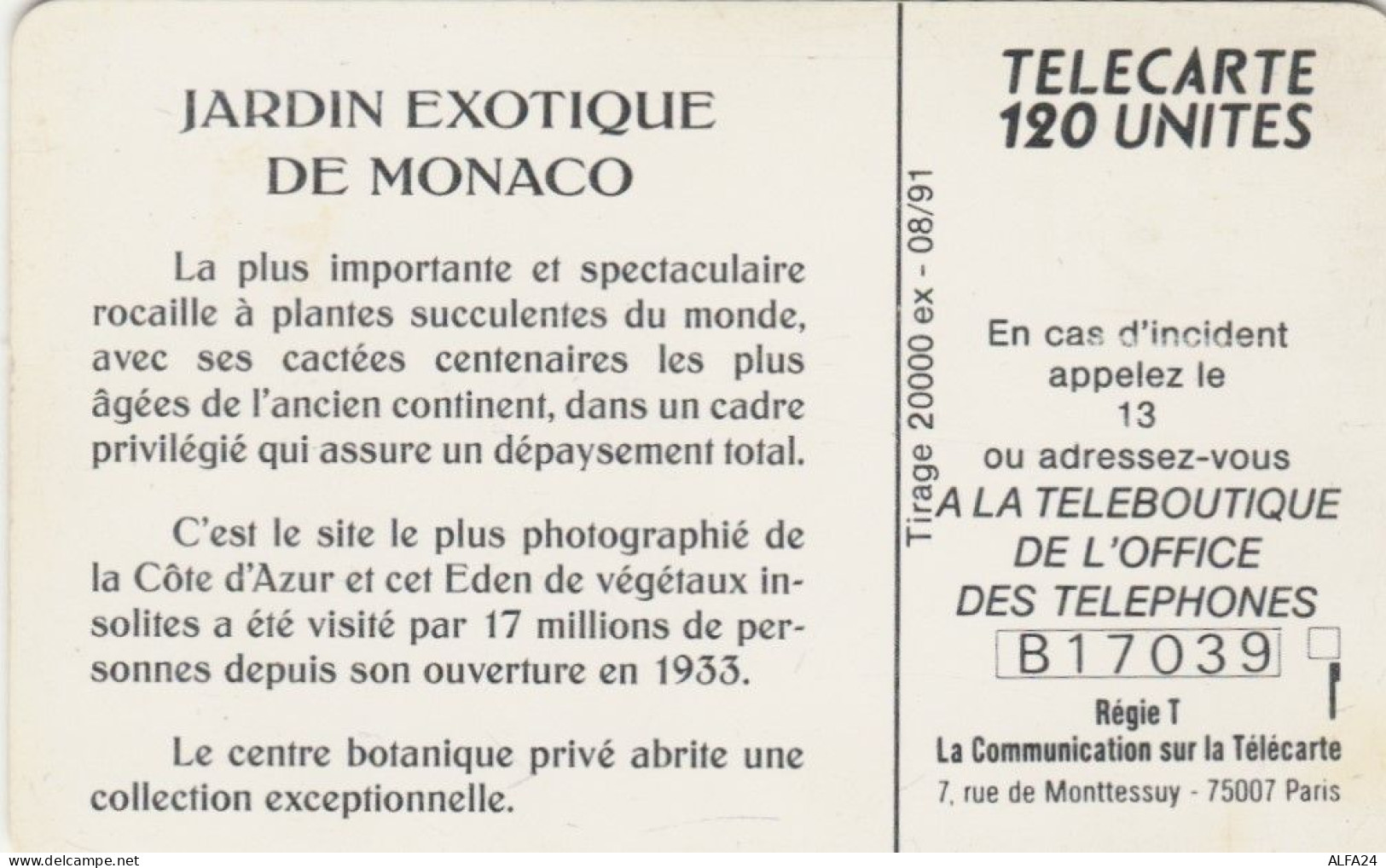 PHONE CARD MONACO (E65.5.8 - Monaco