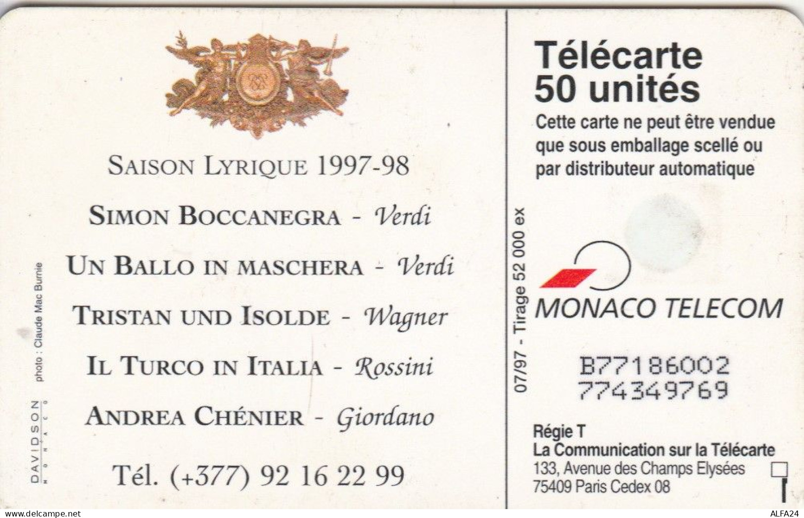 PHONE CARD MONACO (E65.2.5 - Monaco