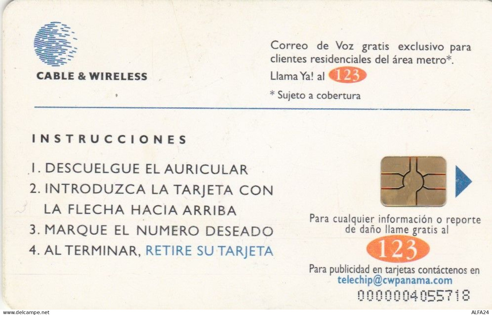 PHONE CARD PANAMA (E65.5.6 - Panamá