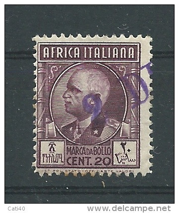 MARCA DA BOLLO/REVENUE- COLONIE AFRICA ORIENTALE ITALIANA  Cent.20 - Africa Oriental Italiana