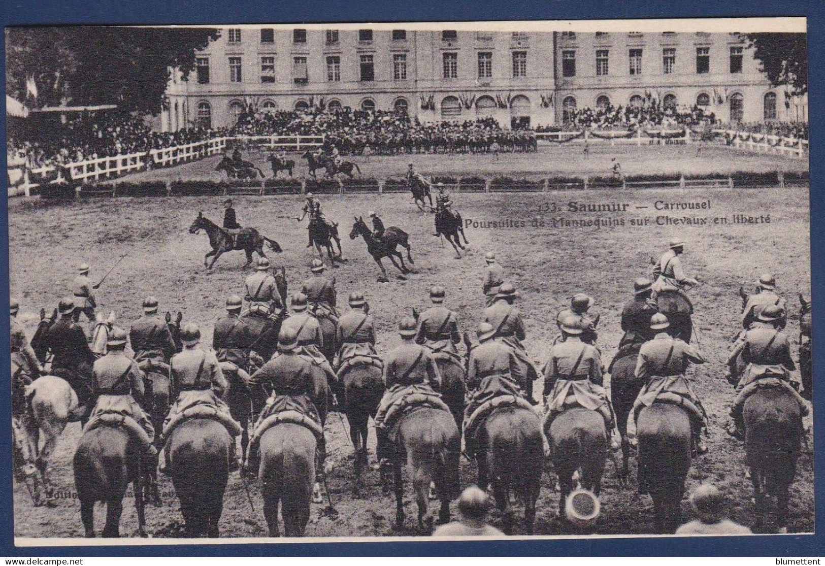 CPA 1 Euro Animaux Cheval Chevaux Horse Militaria Non Circulé Saumur - Paarden