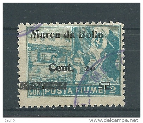 MARCA DA BOLLO/REVENUE  - FIUME -  Cent. 20 - Soprast- - Fiume & Kupa