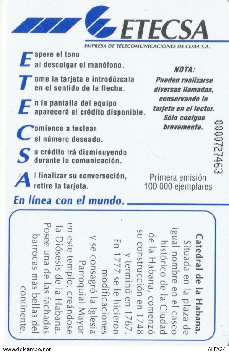PHONE CARD CUBA (E66.19.6 - Kuba