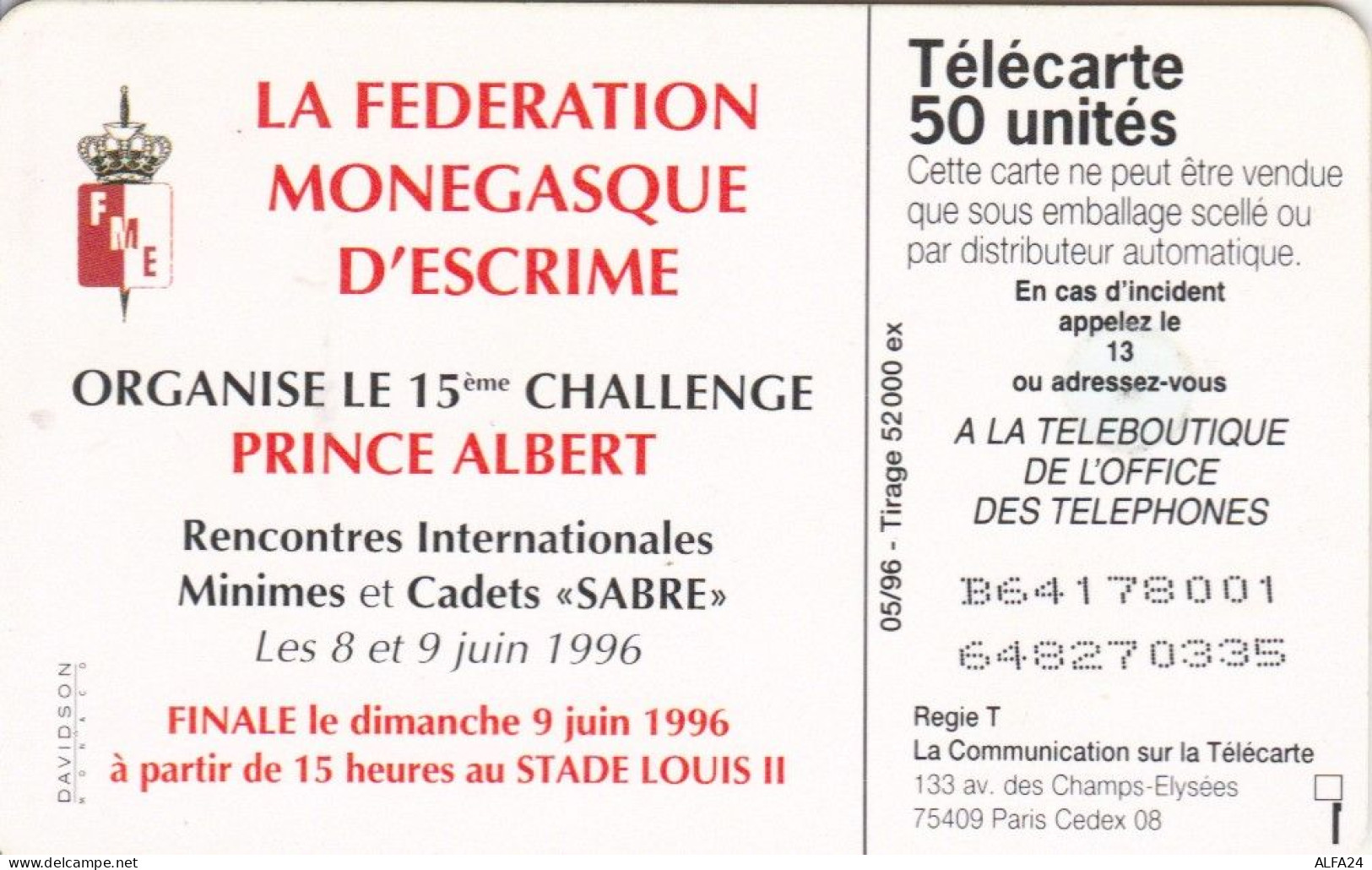 PHONE CARD MONACO (E66.9.1 - Monace