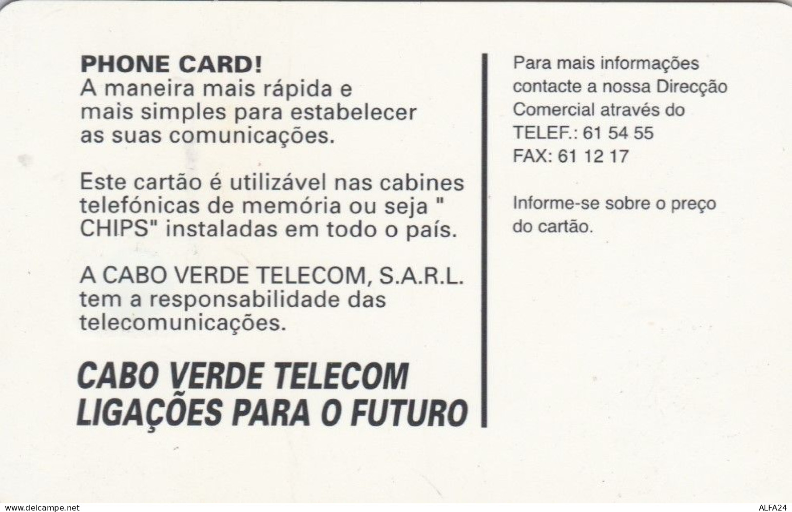 PHONE CARD CABO VERDE (E66.8.1 - Kaapverdische Eilanden