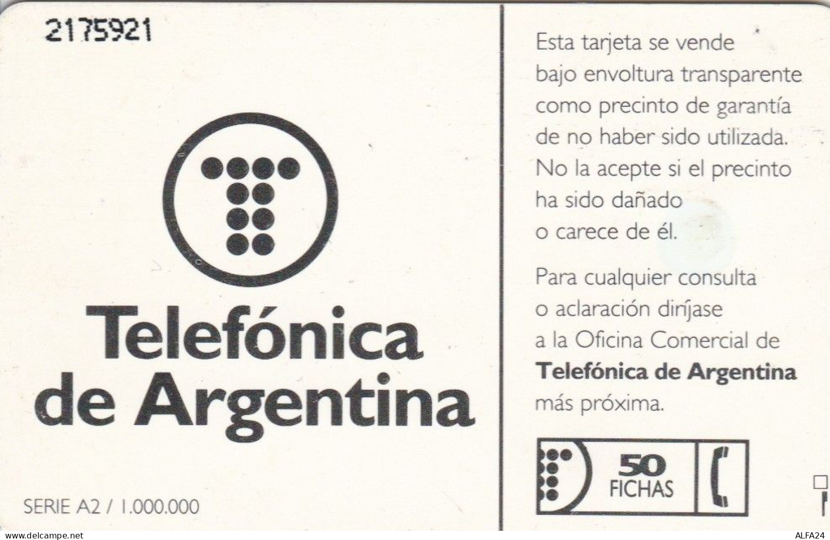 PHONE CARD ARGENTINA (E67.36.1 - Argentine