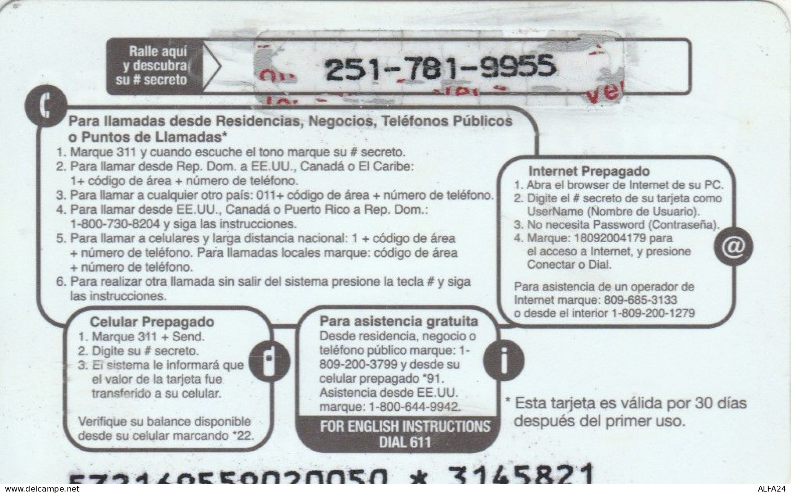 PREPAID PHONE CARD REPUBBLICA DOMINICANA (E67.40.5 - Dominicaanse Republiek