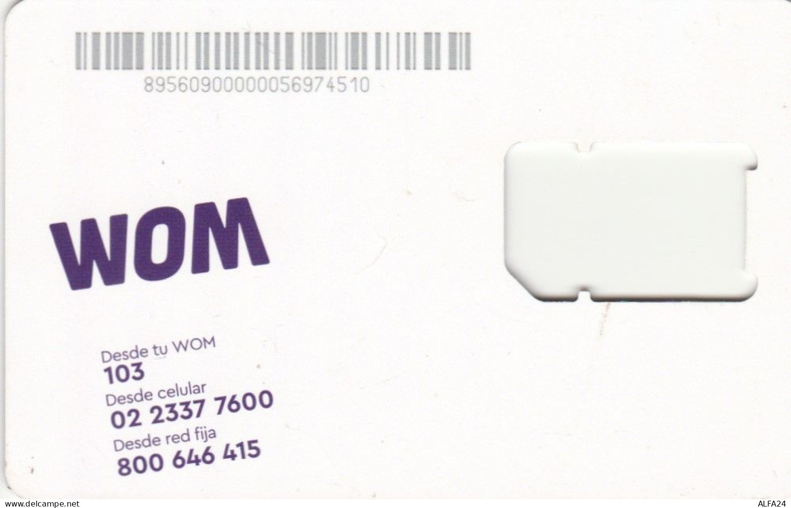 SIM CARD WITHOUT CHIP CILE (E67.49.6 - Chile