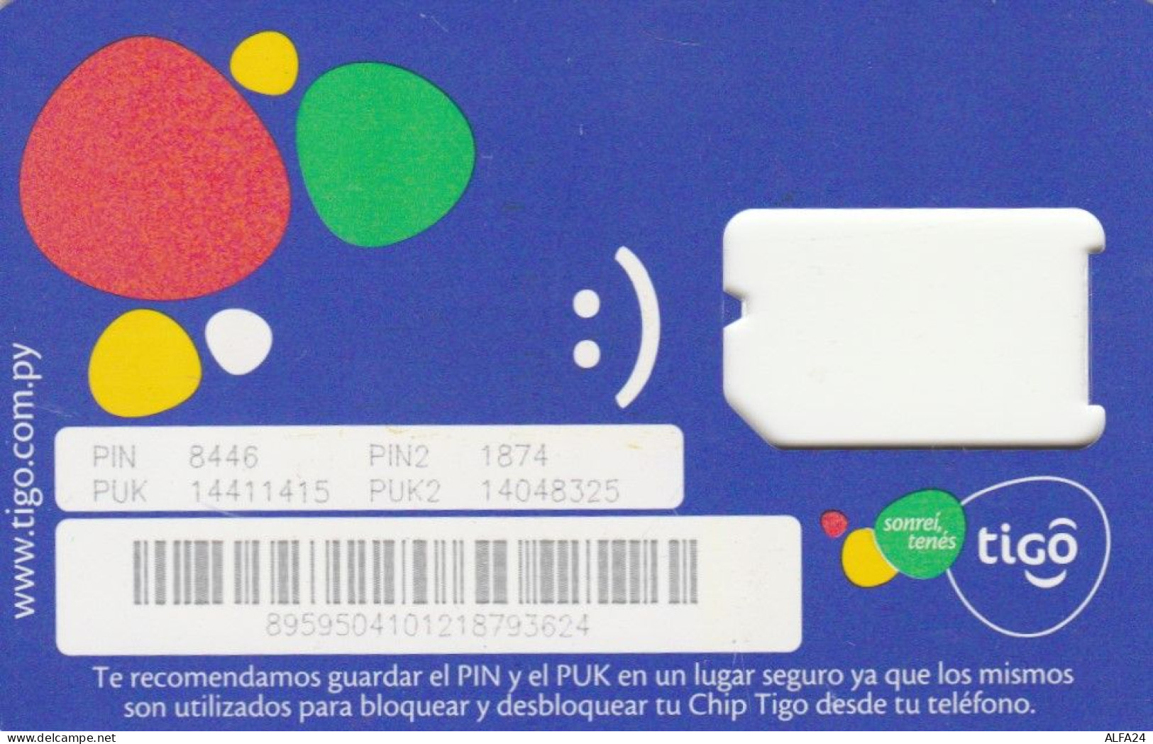 SIM CARD WITHOUT CHIP PARAGUAY (E67.49.4 - Paraguay