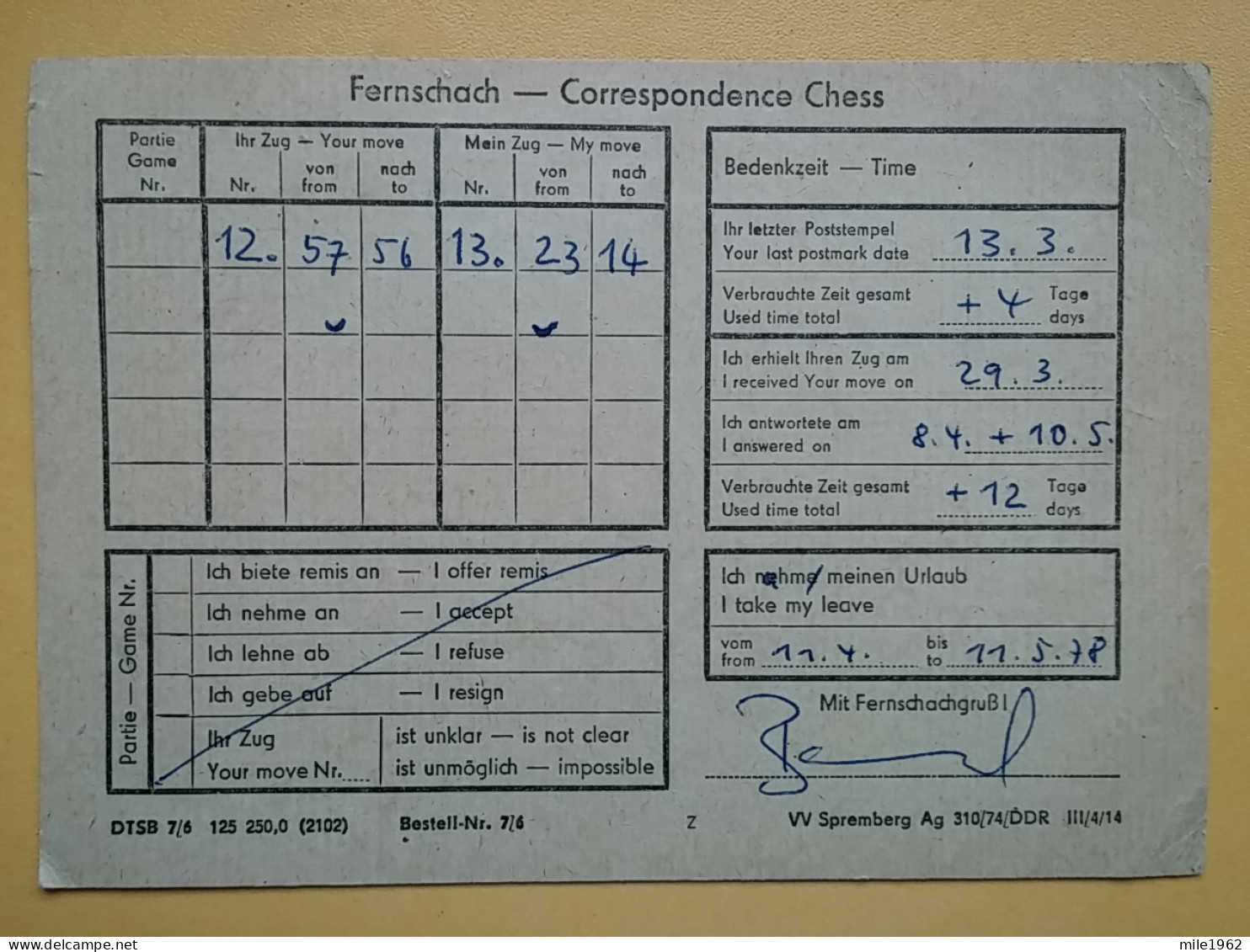 KOV 487-23- Correspondence Chess Fernschach Postcard, Pirna-Copitz - BELGRADE, Schach Chess Ajedrez échecs - Chess